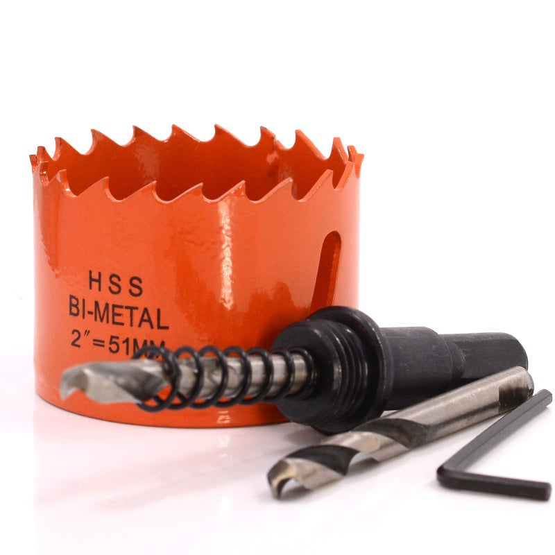 Koopi 2 Inch BI-Metal Hole Saw with Arbor and Replacement Pilot Drill Bit, 51mm Dia Hole Cutter for Easily Drilling Wood, Plastic, Thin Metal - Image 4